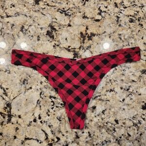 Victoria's Secret Red and Black Plaid Panties